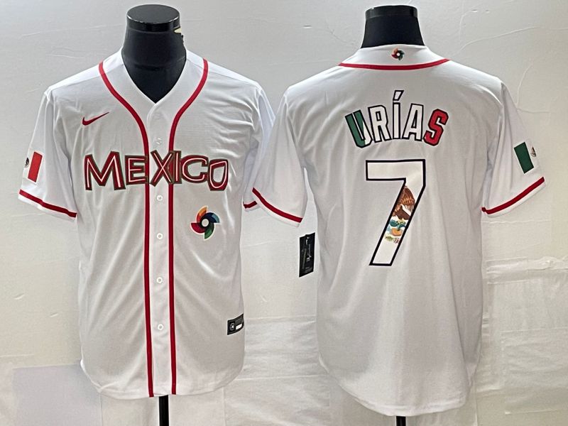 Men 2023 World Cub Mexico #7 Urias White Nike MLB Jersey77->more jerseys->MLB Jersey